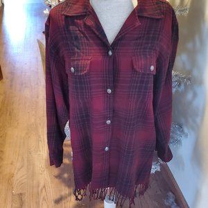 Vintage, wool, plaid western shacket